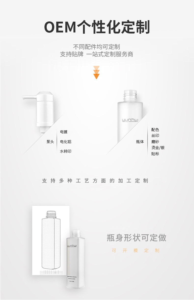 250ml斜肩橢圓塑料瓶PET洗護包材身體乳洗發水沐浴露瓶子